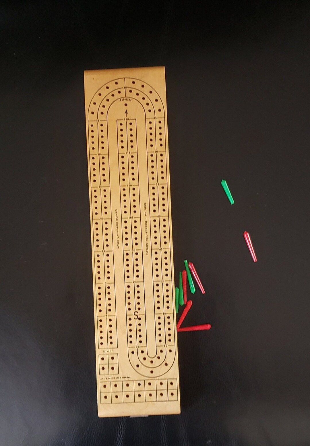 ACME Two Lane Cribbage Board Acme Canada Vintage Wooden Crib Etsy