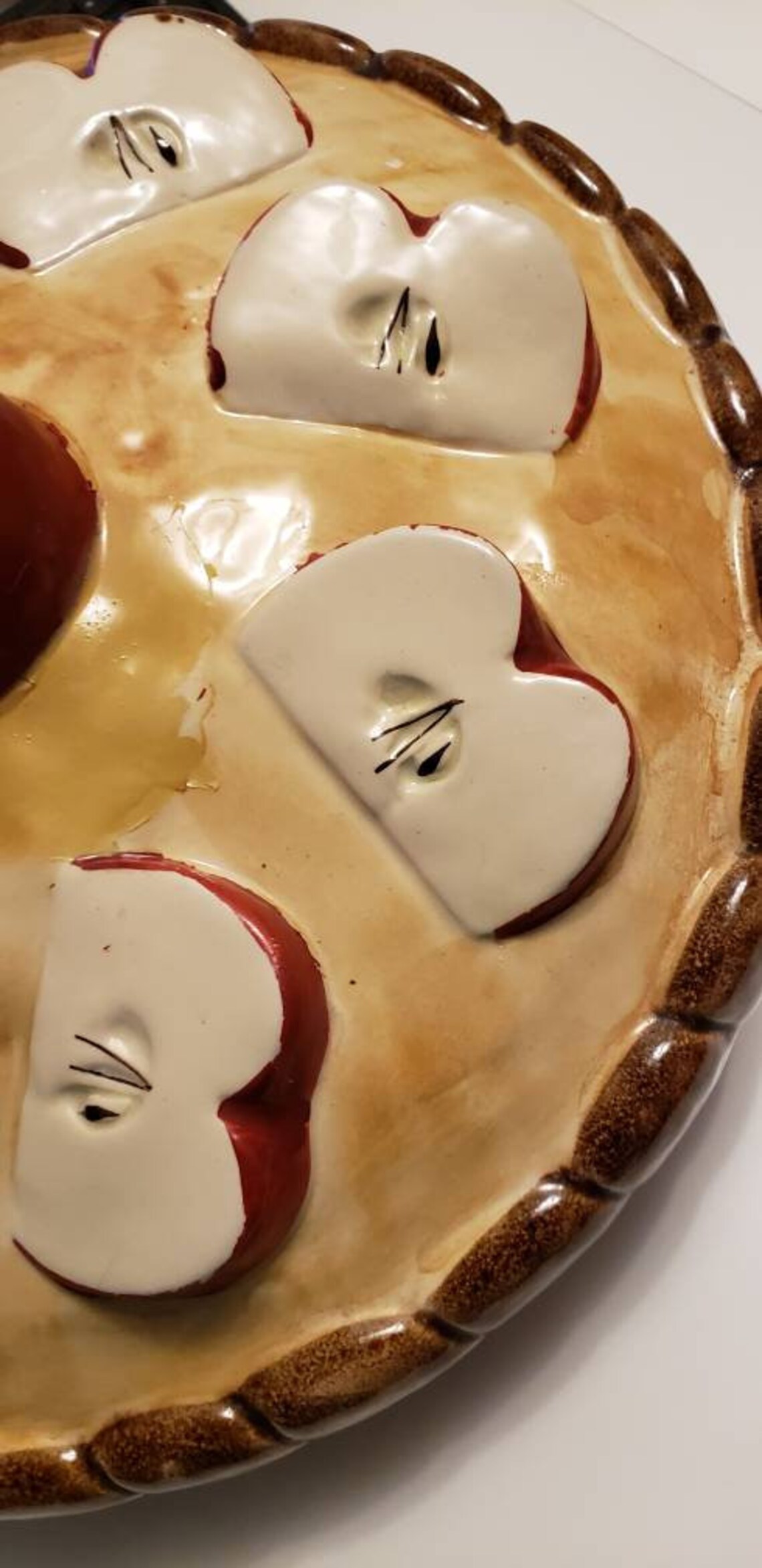 Vintage Ceramic Pie Keeper Apple Pie Dish With Lid Ceramic Etsy