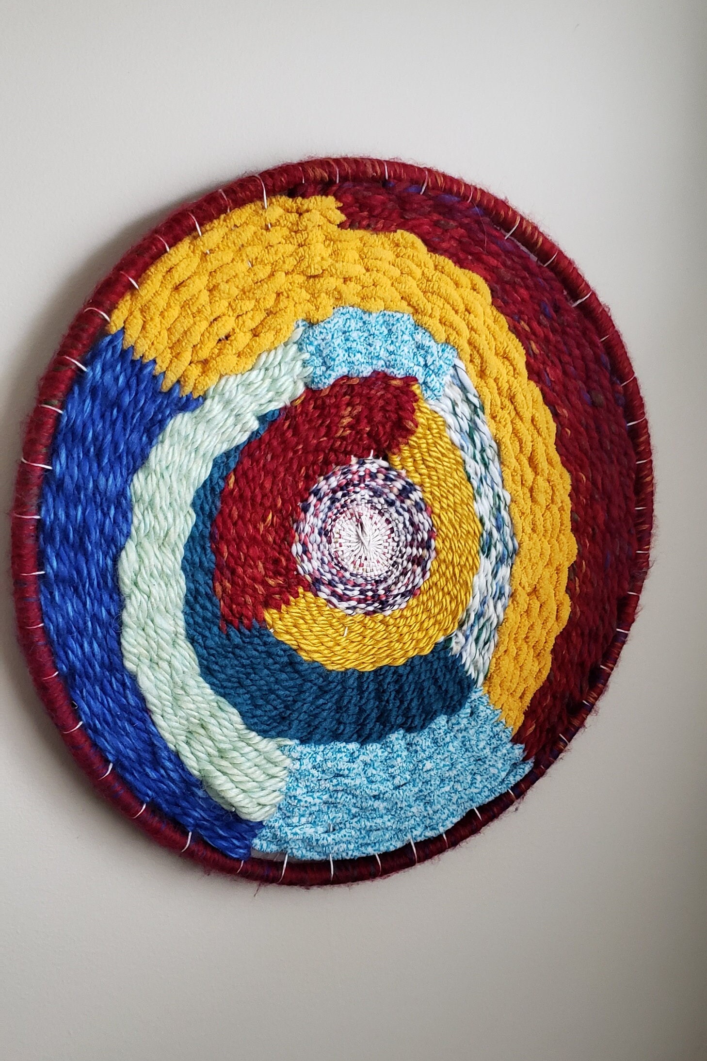 Round Woven Wall Hanging Handwoven Wall Art Woven Circle Etsy Canada