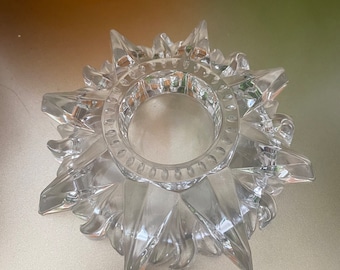 photophore vintage en cristal Sunburst, photophore DePlomb, cristal Starburst, bougeoir photophore en cristal