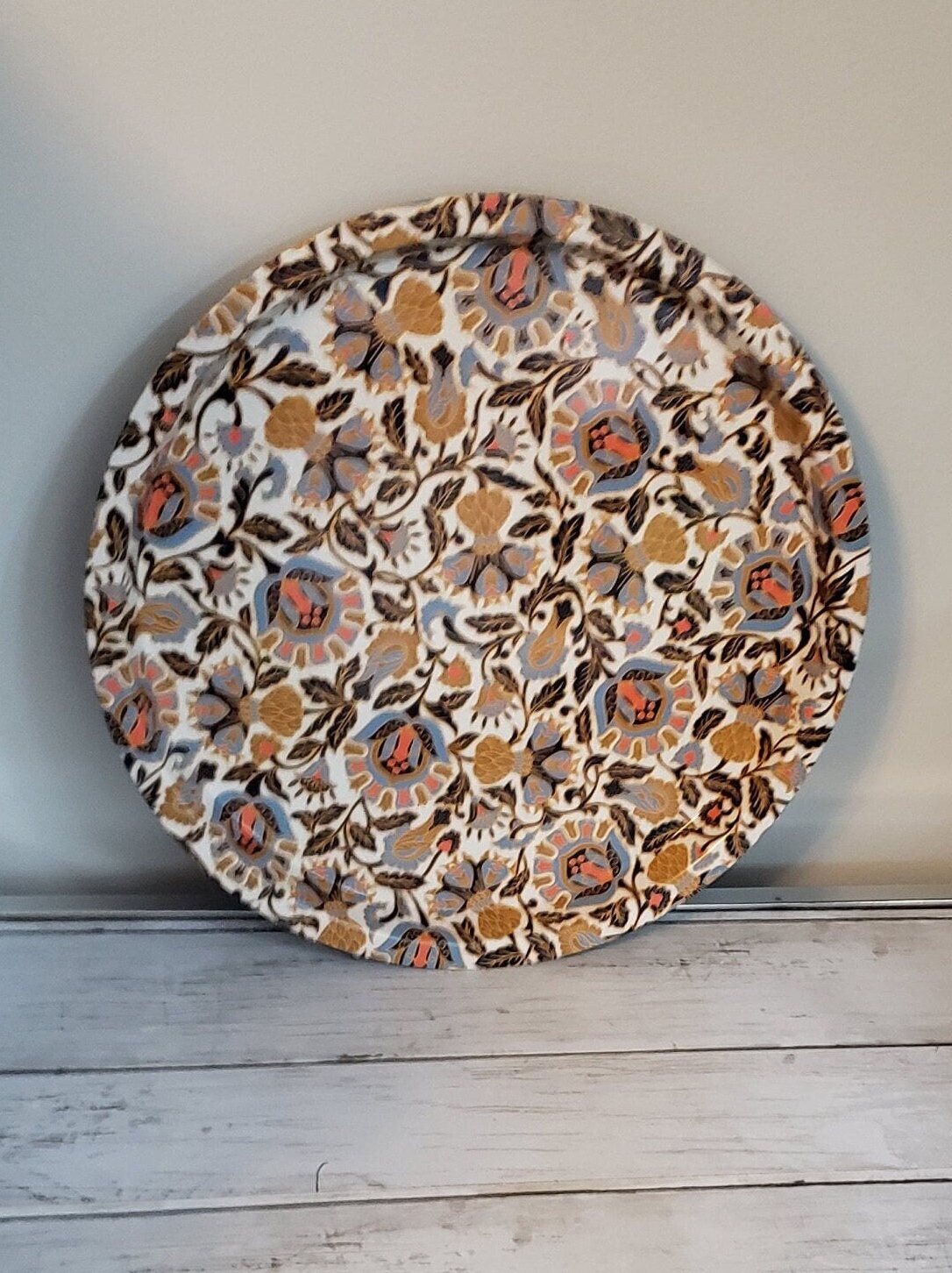 Vintage MTM England Elite Metal 12¾” Tray Floral Design | eBay