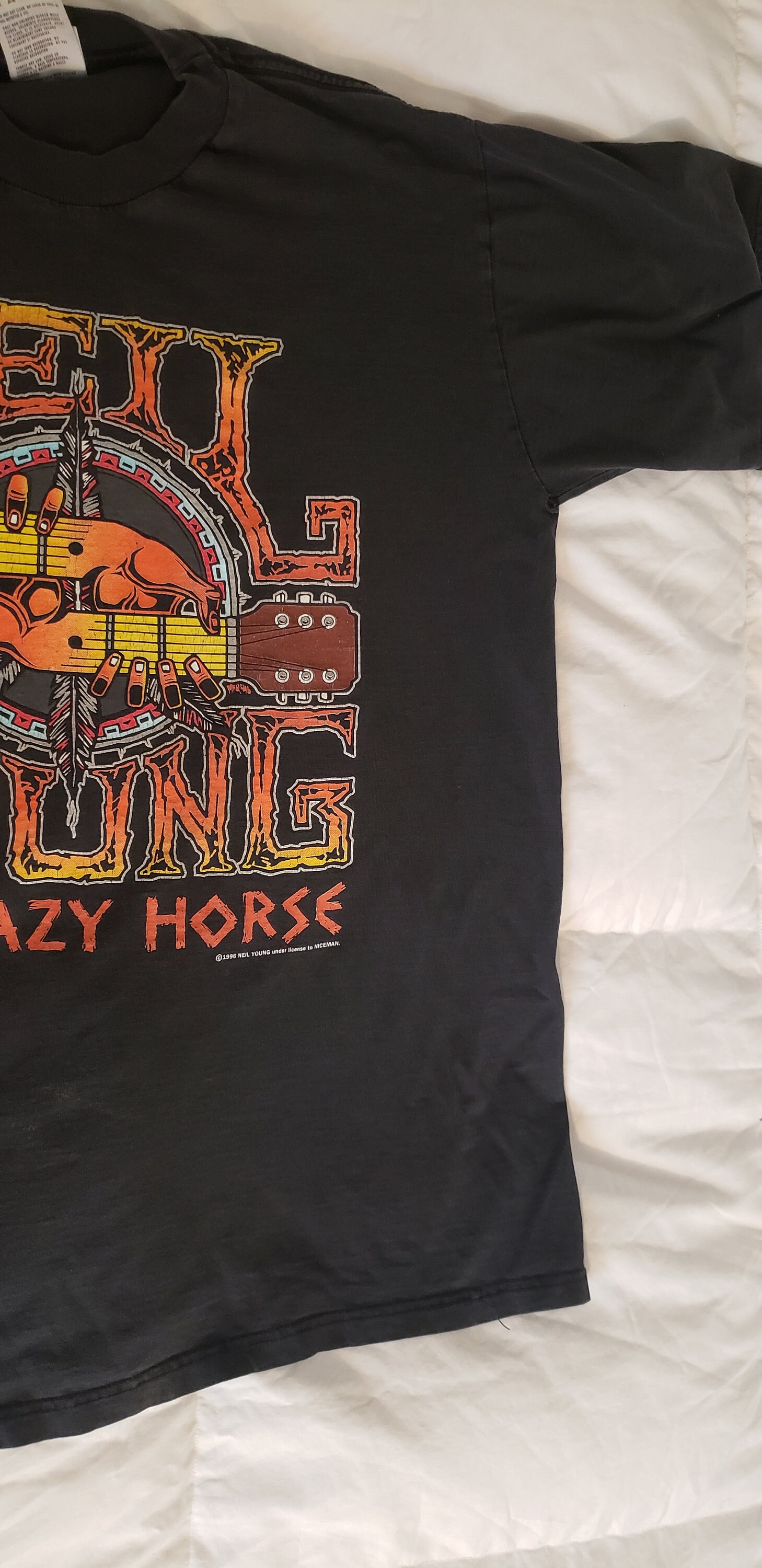 NEIL YOUNG CRAZY HORSE ツアーTシャツ Lサイズ Neil Young Crazy Horse World Tour 91 Rock Music Unisex