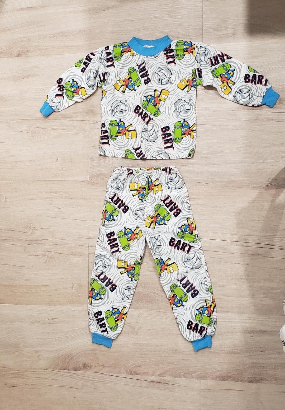 Bart Simpson Boys Flannel Pajama Set 2 Piece Size 6 the Simpsons Sleepwear Etsy Canada