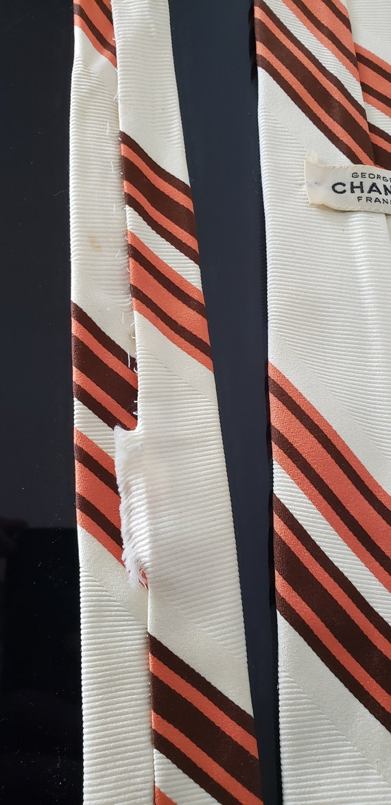 Georges CHANEL France tie, Vintage necktie, cream… - image 9