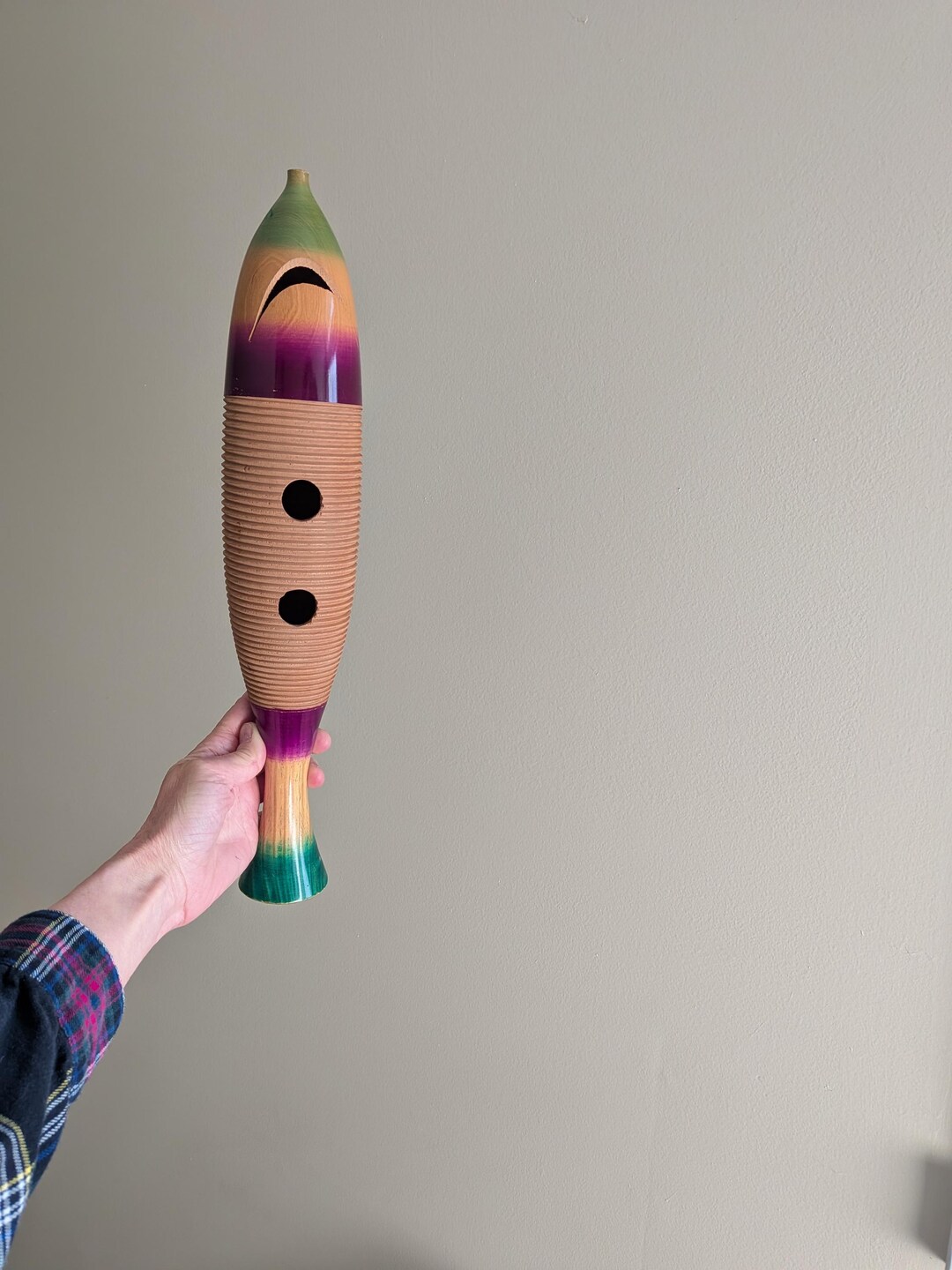 Vintage Guiro Percussion Instrument, Fish Shape Mexican Guiro 16.5 ...