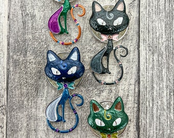 Sitting Pretty Cat Magnetic Brooches. Puppy. For Coats, Jackets, Scarf, Wraps, Hats, Handbags. Ladies Gift. Present. Lapel Badge. Clip. Pin