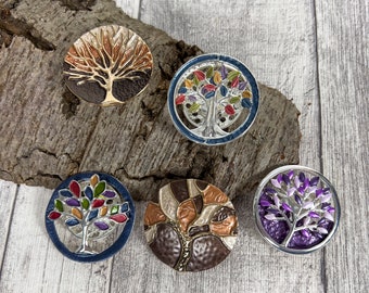 Tree of Life Magnetic Brooches. For Coats, Jackets, Scarf, Wraps, Hats, Handbags. Ladies Gift. Present. Lapel Badge. Clip. Pin