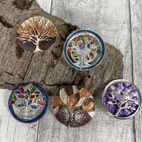 Tree of Life Magnetic Brooches. For Coats, Jackets, Scarf, Wraps, Hats, Handbags. Ladies Gift. Present. Lapel Badge. Clip. Pin