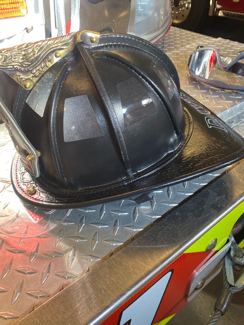 Black reflective fire helmet tetrahedron stickers Etsy