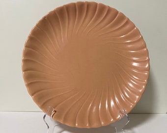 Vintage Glossy Salmon/Pink Schnörkel Chop Plate