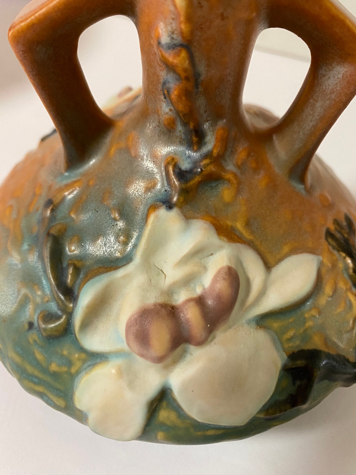 Vintage Roseville Magnolia Vase 1797 Etsy