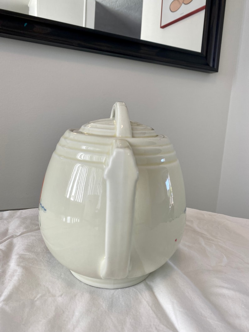 Vintage Dripolator Viking Teapot Flamingo Pattern by Hall Pottery for