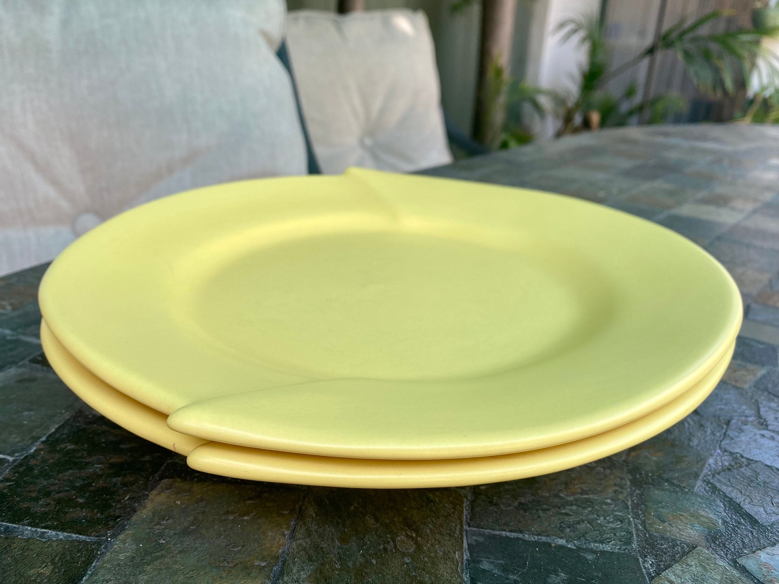 Vintage Cyclamen Yellow Dinner Plate Set by Julie Sanders