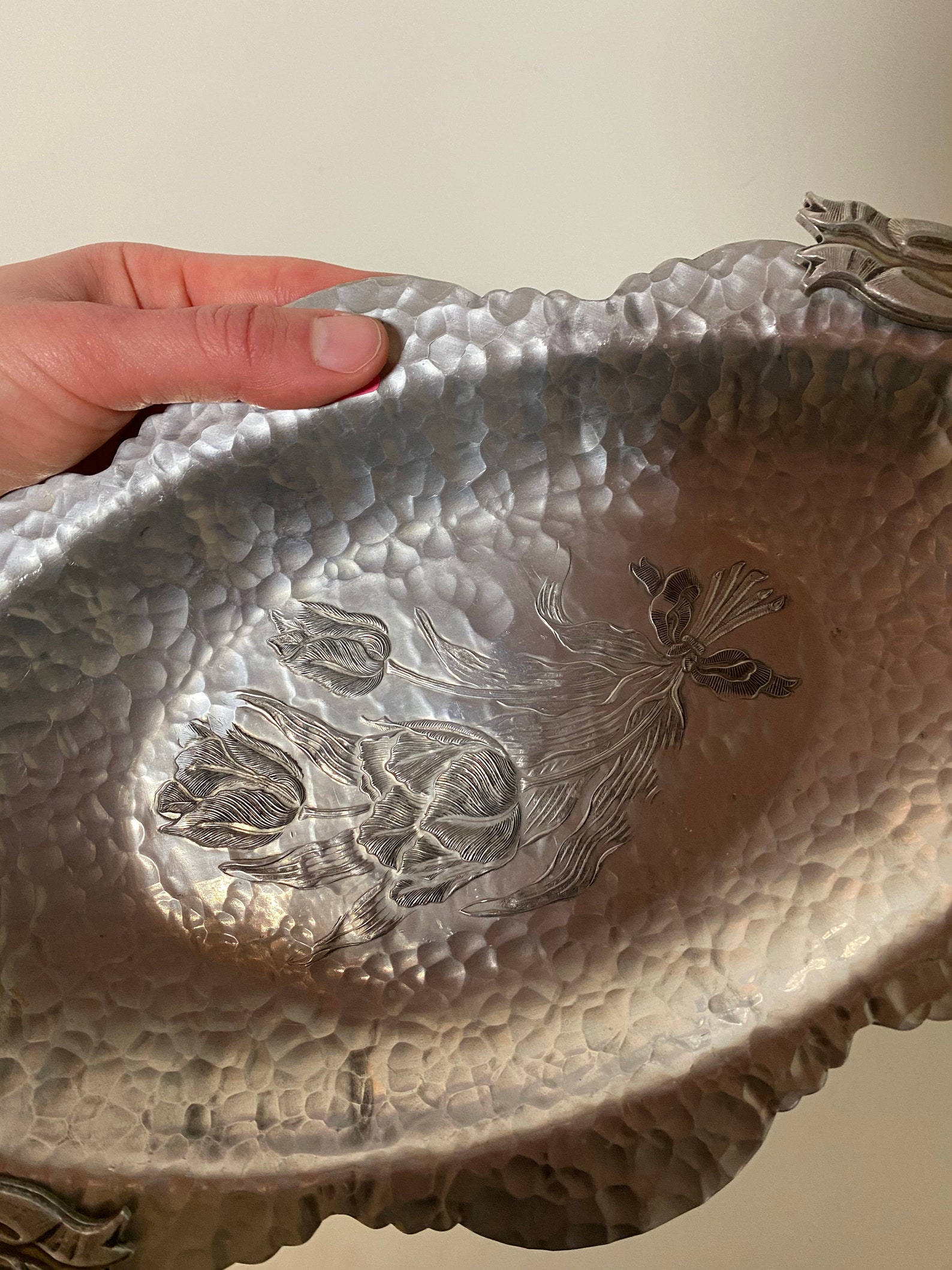 Rodney Kent Hammered Aluminum Tulip Trays 404 Etsy