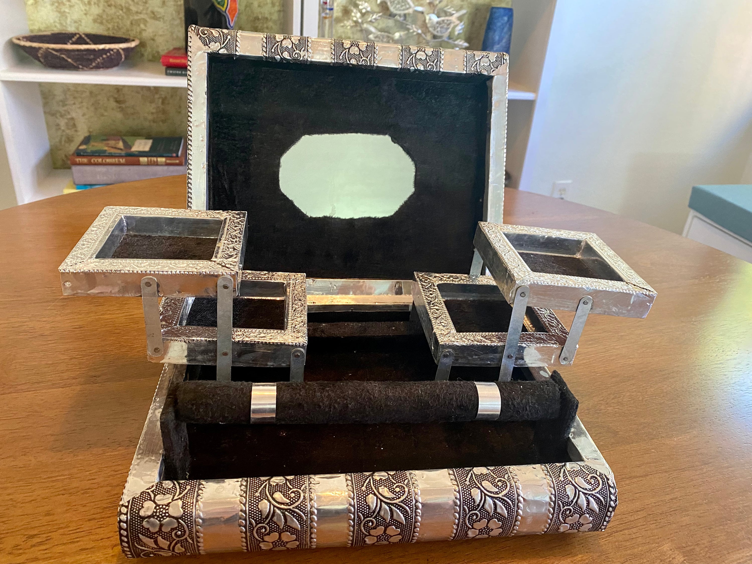 Vintage Large India Embossed Elephants Metal Book Shape Jewelry Box Etsy UK