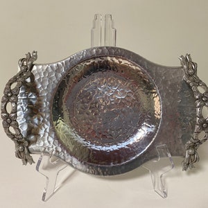 Rodney Kent Floral Hand Wrought Aluminum #440 Serving Tray