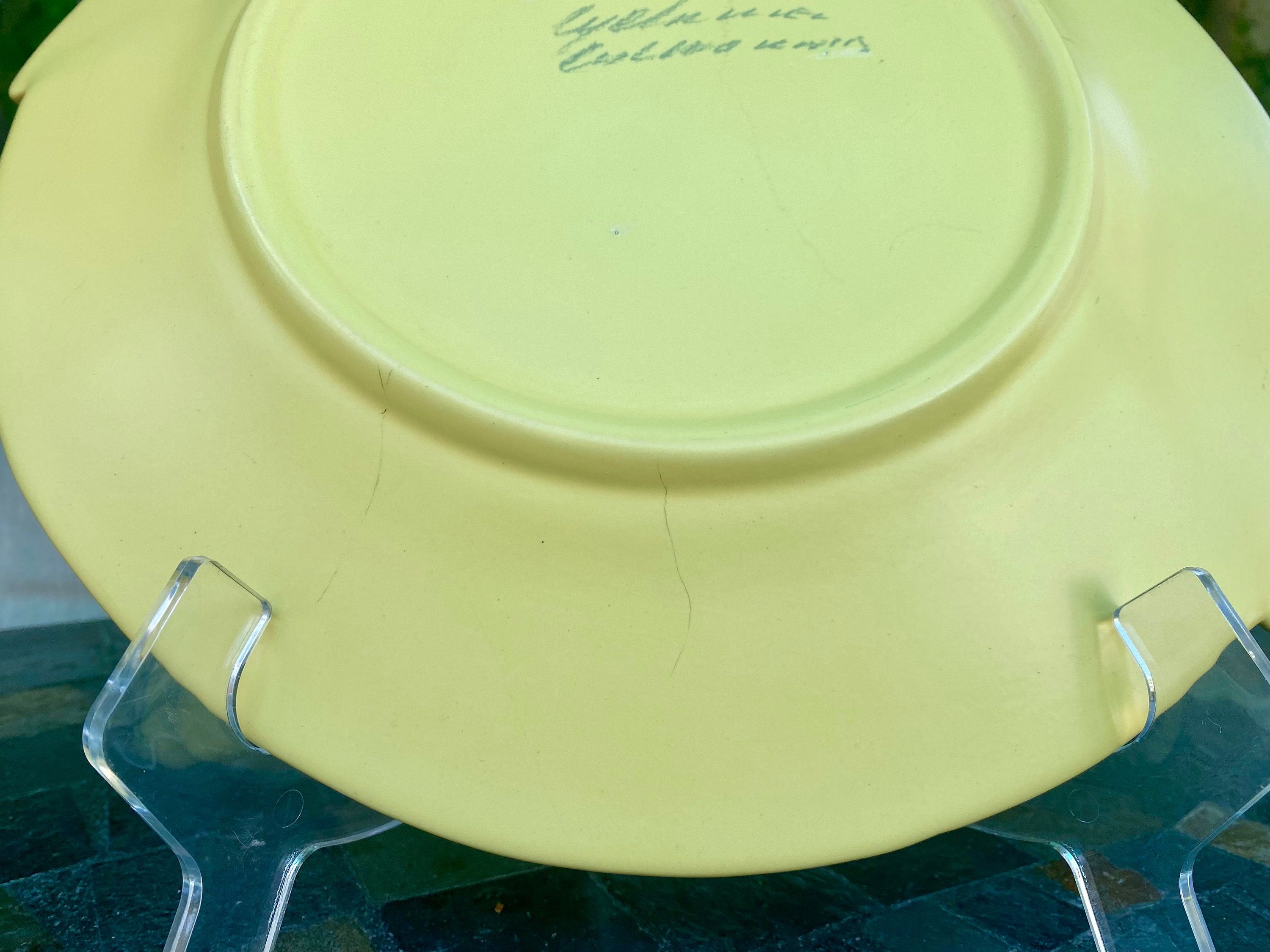 Vintage Cyclamen Yellow Dinner Plate Set by Julie Sanders
