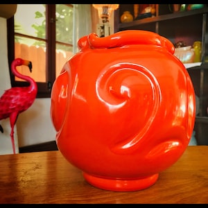Orange Art ase, Gouda of Holland,  Signed. Excellent.