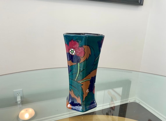 Vintage Canning Decoro British Pottery Hand-Painted Vase, Art Deco, 1920s