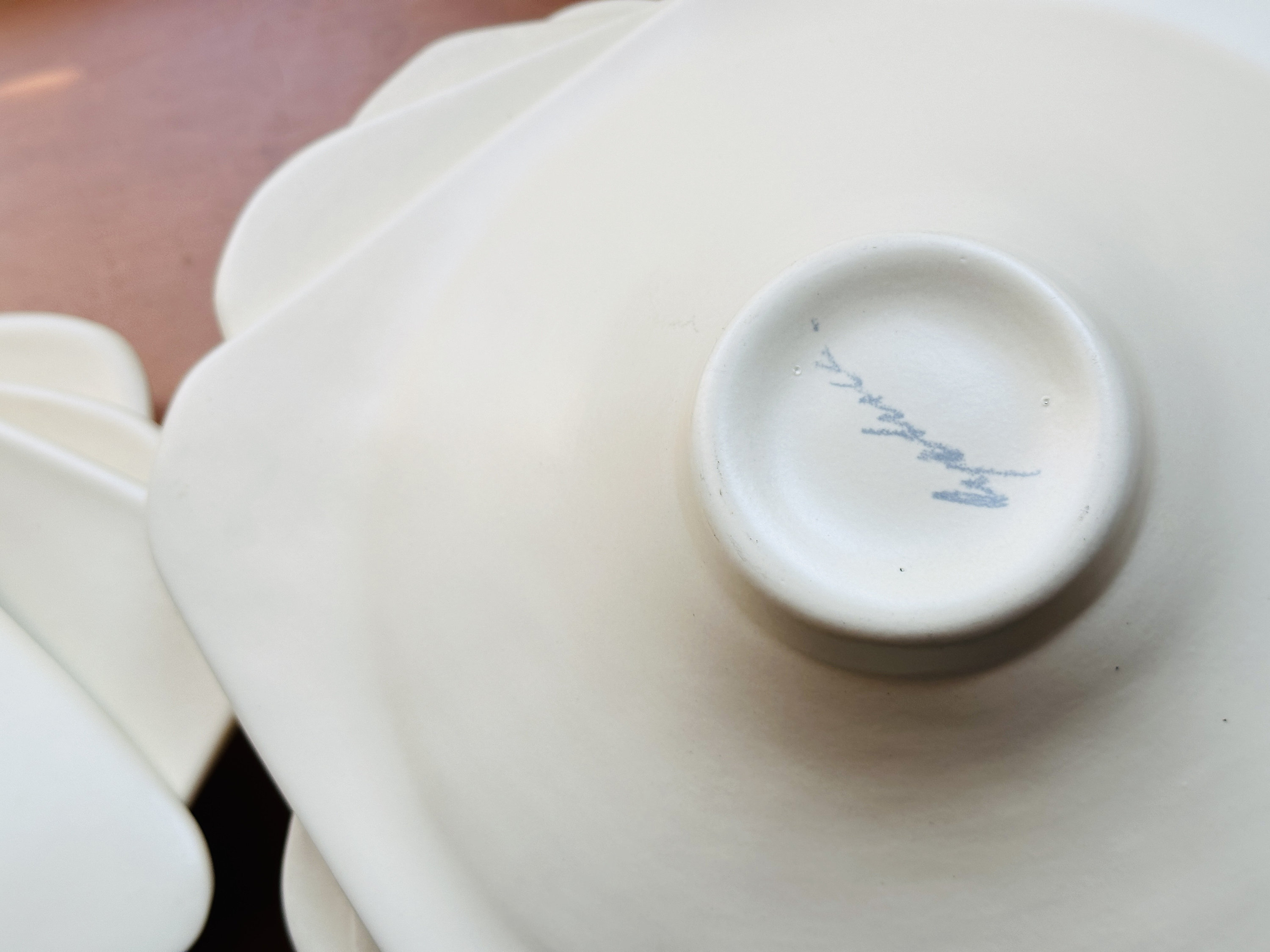 RARE Vintage Julie Sanders Cyclamen Pottery Set - Ivory Bowls