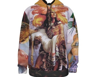 Men's Aztec Fleece Hoodie: Tribal Print Pullover