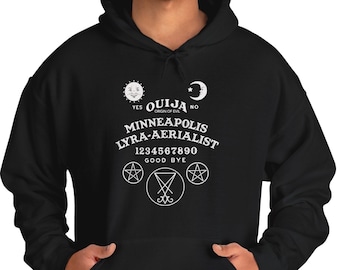 MINNEAPOLIS LYRA-AERIALIST Unisex Heavy Blend Hooded Sweatshirt, Ouija Board Hoodie, Sprit Game Hoodie, Spooky Hoodie, Magic Sweatshirt