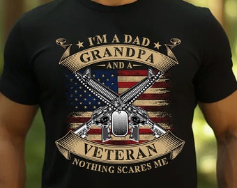 Rolig veteran pappa morfar t-shirt: Ingenting skrämmer mig