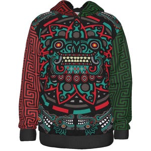 Mexican Aztec Calendar Hoodie: Tribal Fleece Pullover