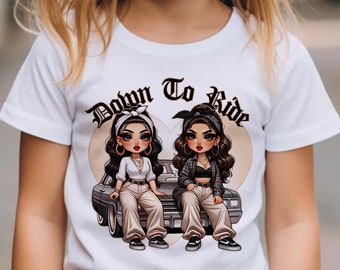 Lowrider Art Youth Short Sleeve Tee Unique Graphic shirt, Down To Ride T-Shirts