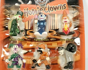 Packaged card contains set of 6 Homies  PSYCHO Clown figures New Homie Clowns 