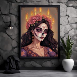 Poster Catrina del Giorno dei Morti - Carta opaca di alta qualità - Arte messicana Cultura Décor