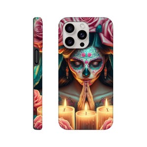 Sugar Skull Tough Phone Case: Dual Layer iPhone & Samsung Cover