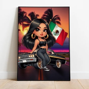 Chicana Lowrider Art Print: Latina Vintage Wall Decor