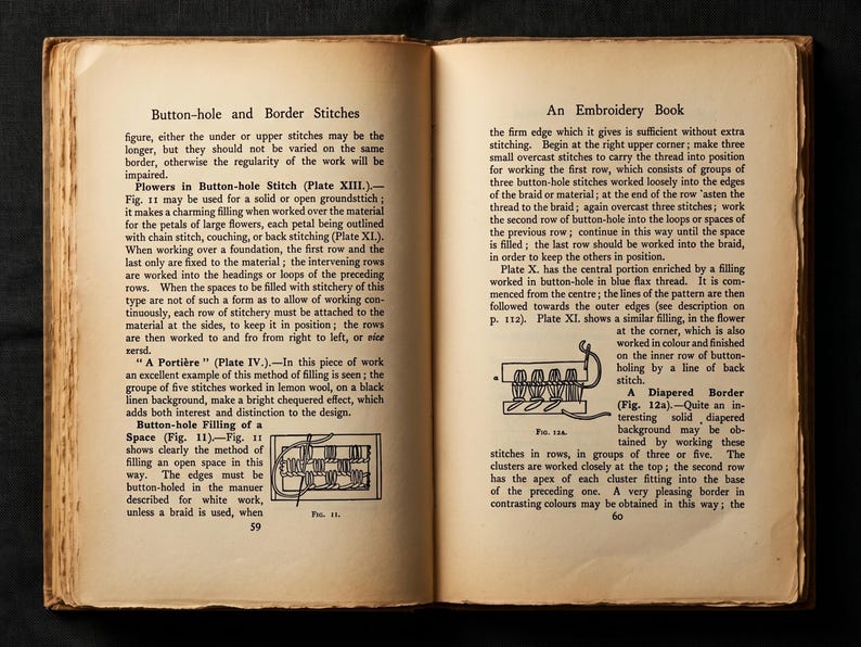 Antique Embroidery Book Set | Historic Needlework Guide For Hand Sewing image 9