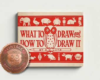 1913 Que dessiner PDF | livre pour apprendre à dessiner vintage | Leçons de dessin détaillées | Cours d'art ancien | Téléchargement numérique