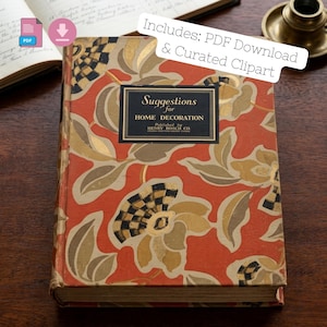 Woondecoratiecatalogus jaren 1930, art deco ephemera, vintage behang, bonusclipart (digitale download)