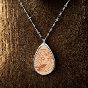 Art Nouveau Teardrop Pendant Necklace, Vintage-Inspired Jewelry Gift for Bohemian Fashion Lovers
