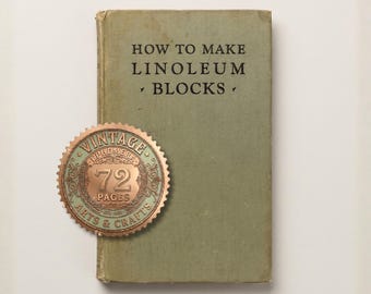 1929 Linoleum Block Printing Book, Lino Cut Tutorial, Vintage Craft PDF