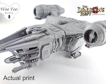 Sci Fi Spaceship Dragons Crest with Extension, infinty, wargaming - Dragons Rest