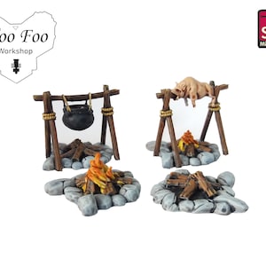 Fantasy Props Camp Fire Props Resin 3D printed Gaming Terrain STL Miniatures