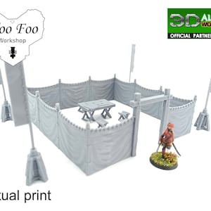 Samurai Jinmaku Curtains Set 28mm 3D printed Gaming terrain - 3D Alien Worlds