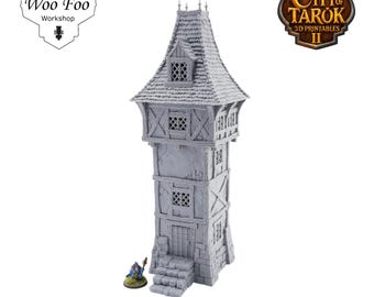 Torre de vigilancia de la ciudad de Tarok 2, terreno disperso impreso en 3D, 28 mm/32 mm, fantasía.