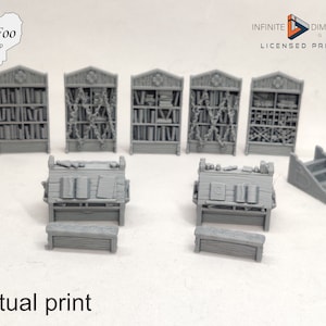 Wightwood Abbey Scriptorium Furnishings 3D printed Terrain - Infinite Dimensions