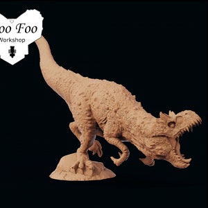 Lizardman Carnotaurus 3D printed in Resin 32mm fantasy, Print My Minis