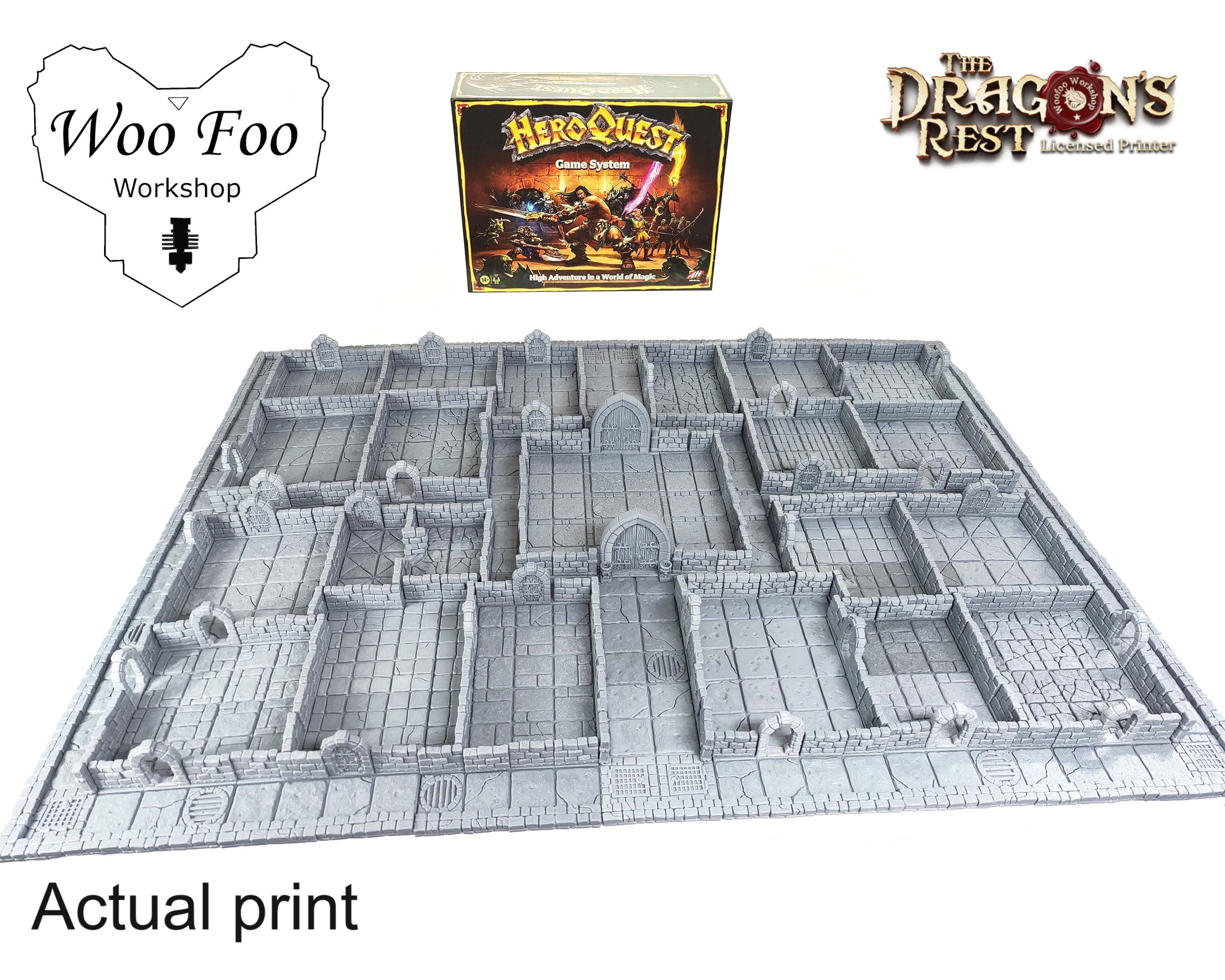 Large Dungeon Gaming Board Compatible With Heroquest 3D Printed Dragons  Rest 