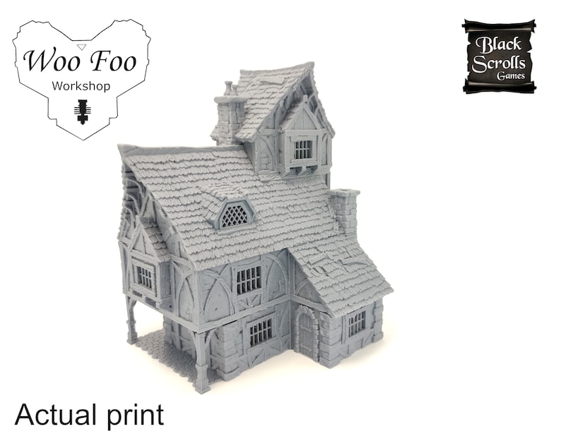 City Of Tarok Medieval Mansion with tower 3D printed scatter terrain 28mm32mm