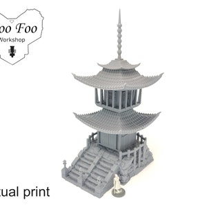 Samurai Japanese Pagoda 28mm 3D printed terrain test of honour Asian Adventures