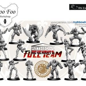 Revenants Team Full 3D printed in Resin Fantasy Football - RNEstudio