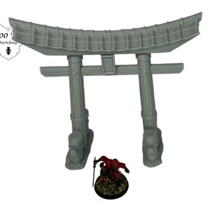 Torii Gate Wooden 3D printed Japanese Samurai Terrain 32mm - Nippon Saga