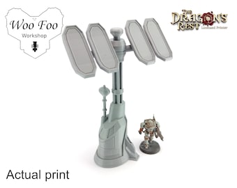 Sci fi comms tower 3D printed terrain, 32mm wargaming - Dragons rest